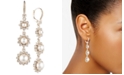Marchesa Gold-Tone Imitation Pearl & Crystal Triple Drop Earrings